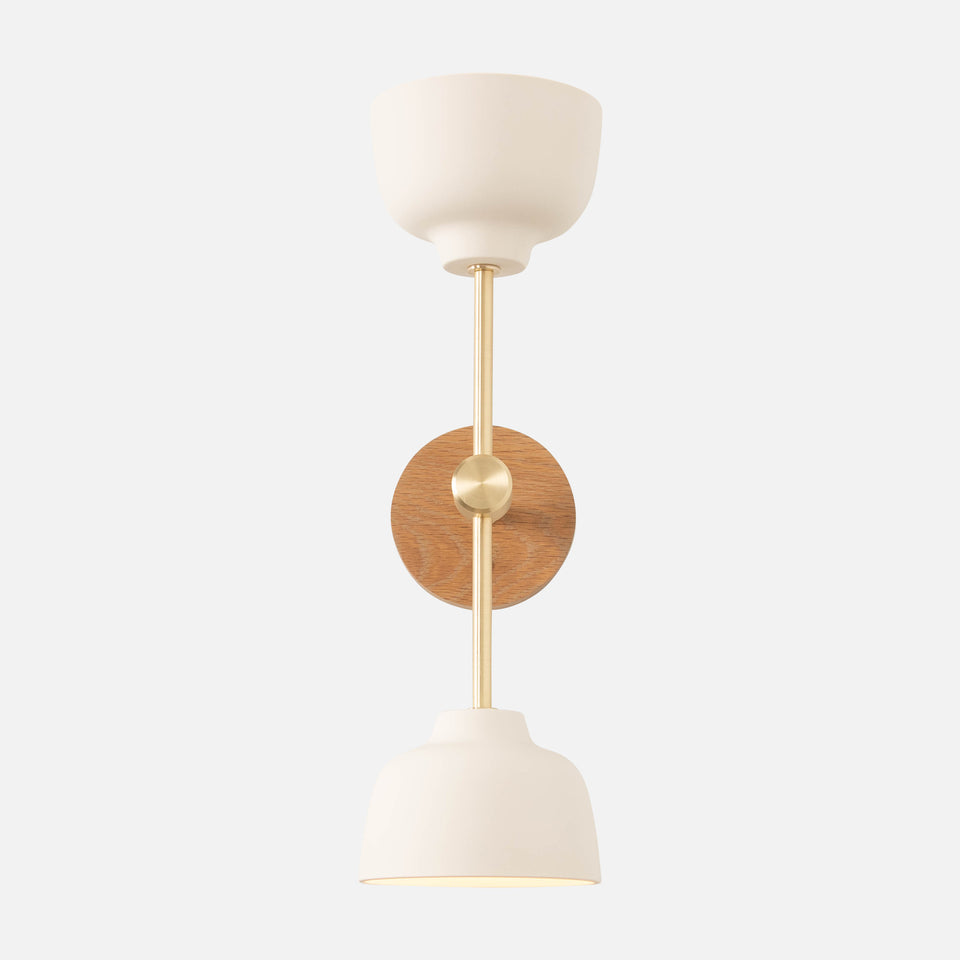 White Oak, Classic Brass Arms, White Porcelain