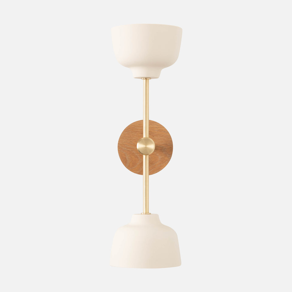 White Oak, Classic Brass Arms, White Porcelain