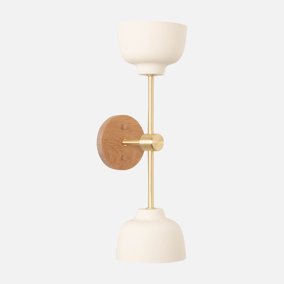 White Oak, Classic Brass Arms, White Porcelain