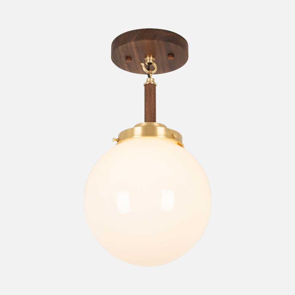 Walnut, Classic Brass, Original Frosted