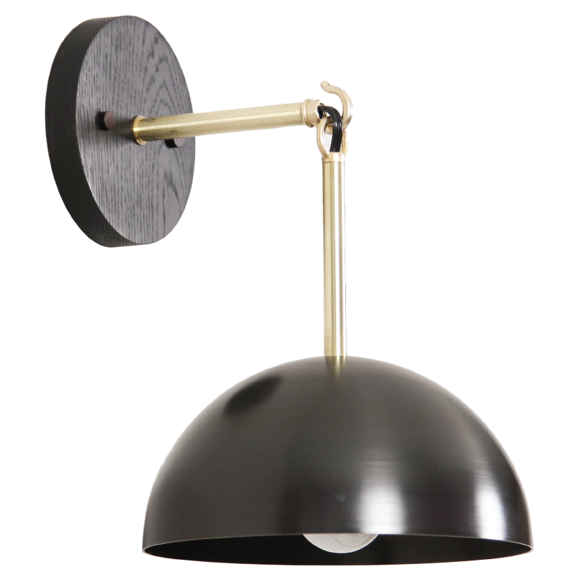 Black Ash, Classic Brass Arms, Matte Black Shade
