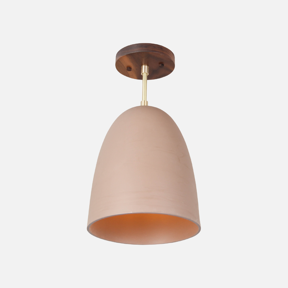 Walnut, Classic Brass, Tan Porcelain