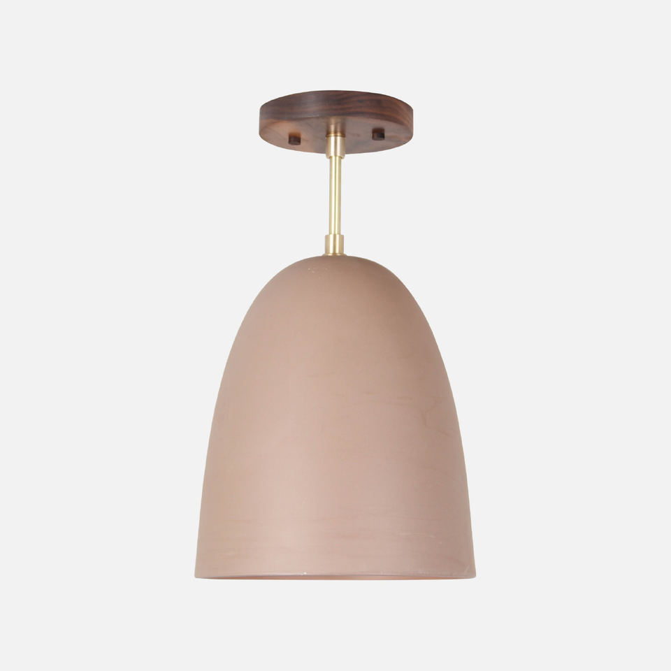 Walnut, Classic Brass, Tan Porcelain