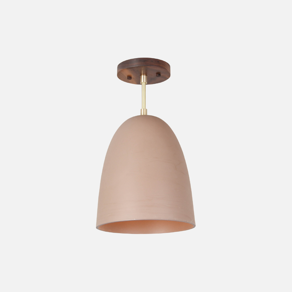 Walnut, Classic Brass, Tan Porcelain