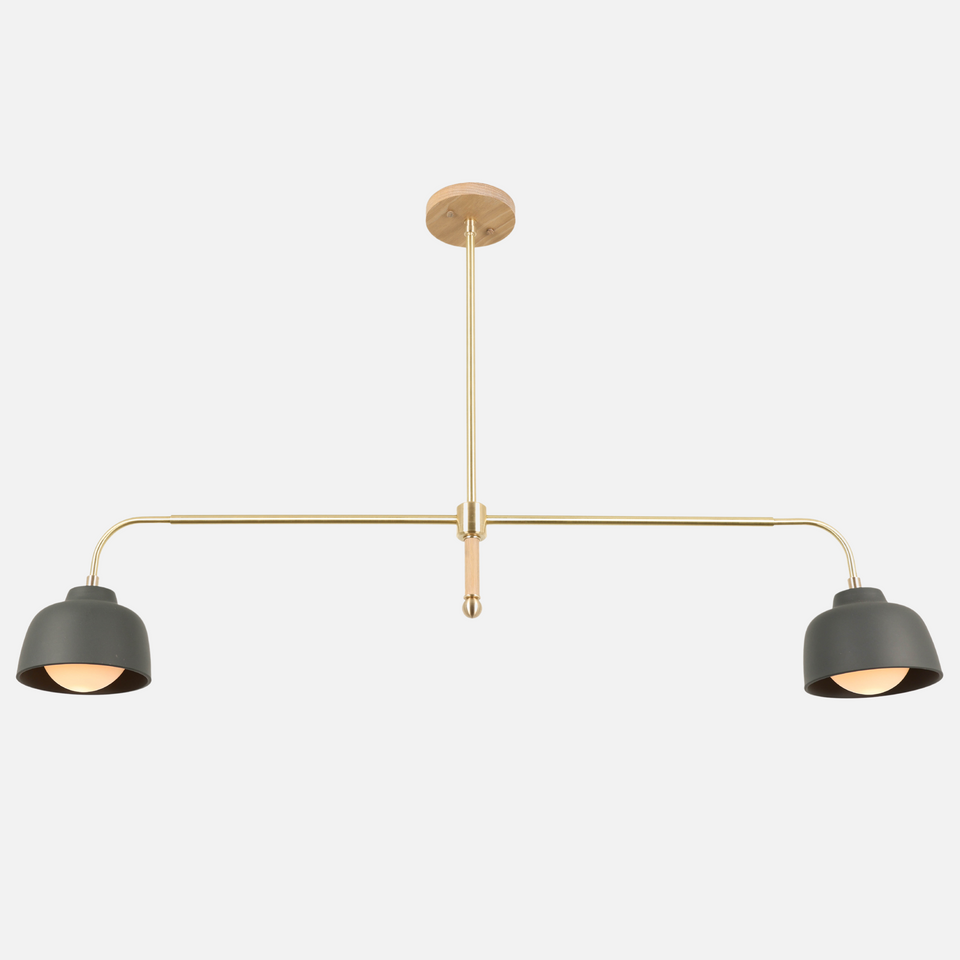 Cornsilk Oak, Classic Brass Arms, Charcoal Porcelain