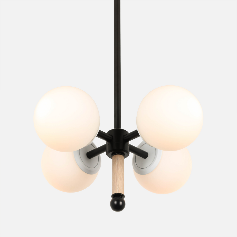 Cotton White Oak, Matte Black, Satin White Accent