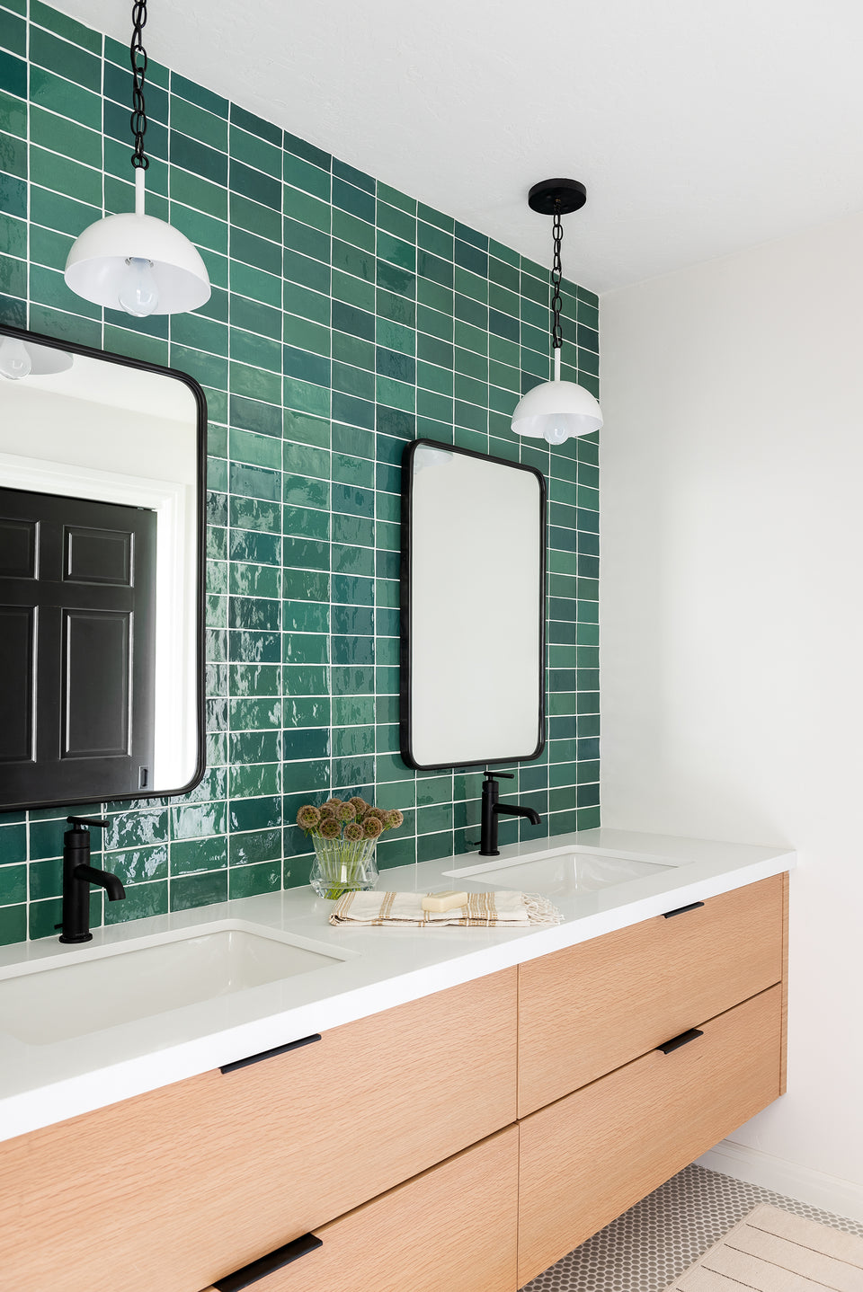 Black Ash, Satin White Arm/Shade, Black Accents