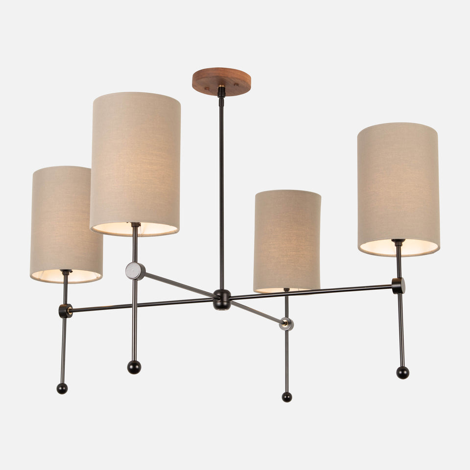 Walnut, Matte Black, Sage LInen