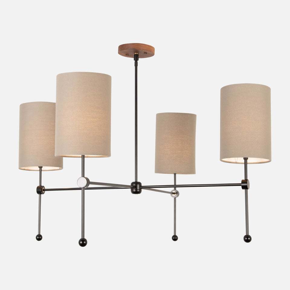Walnut, Matte Black, Sage Linen