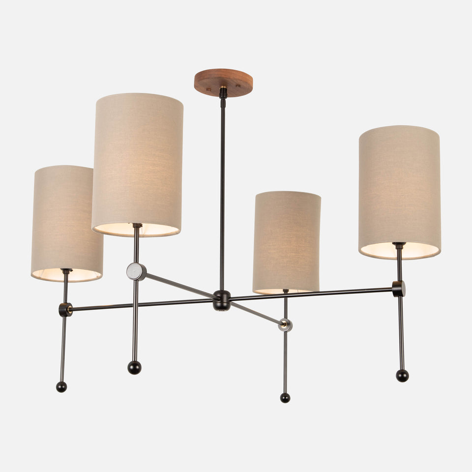 Walnut, Matte Black, Sage Linen