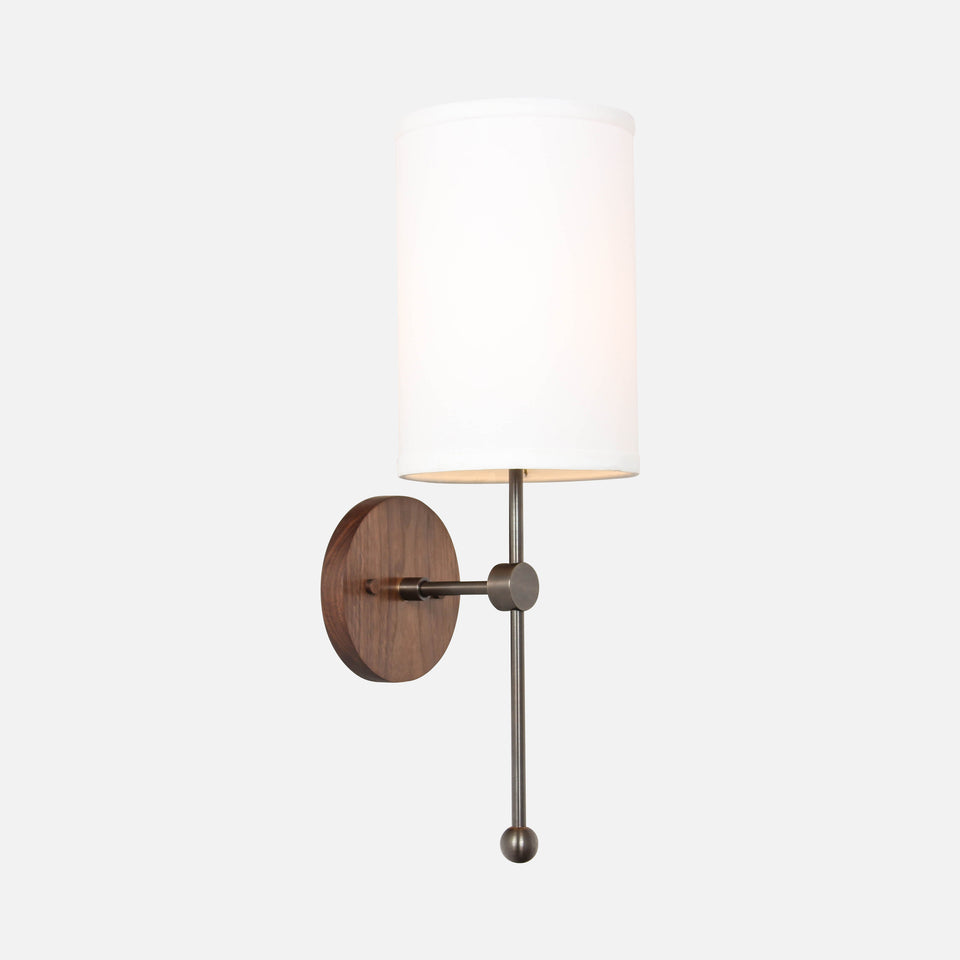 Walnut, Oxidized Brass, White Linen