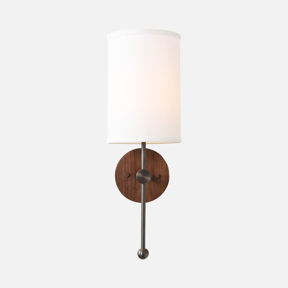 Walnut, Oxidized Brass, White Linen