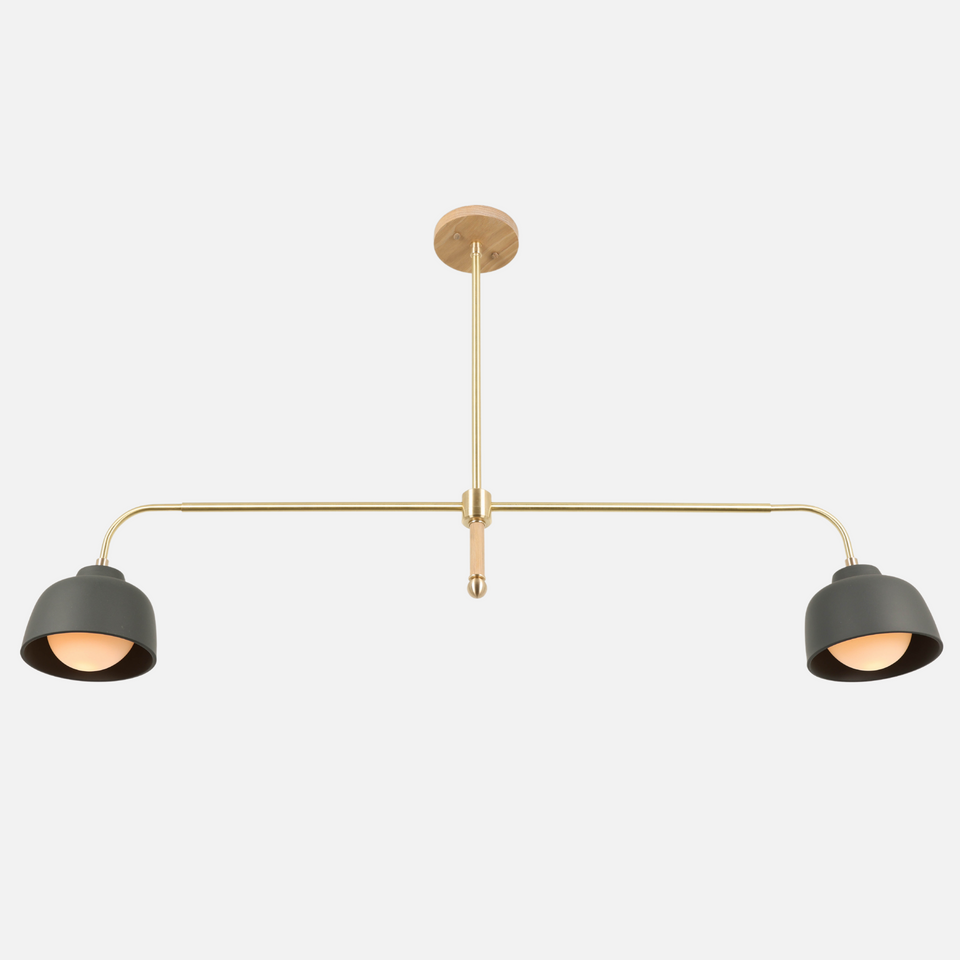 Cornsilk Oak, Classic Brass Arms, Charcoal Porcelain