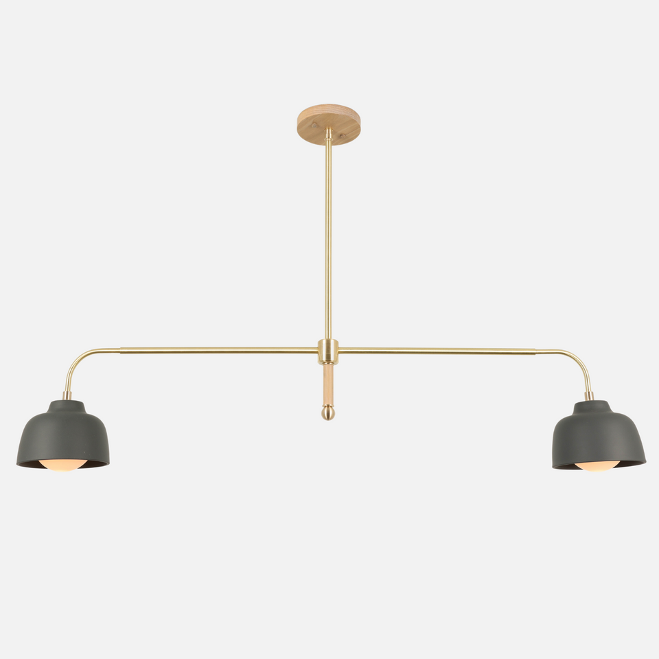 Cornsilk Oak, Classic Brass Arms, Charcoal Porcelain