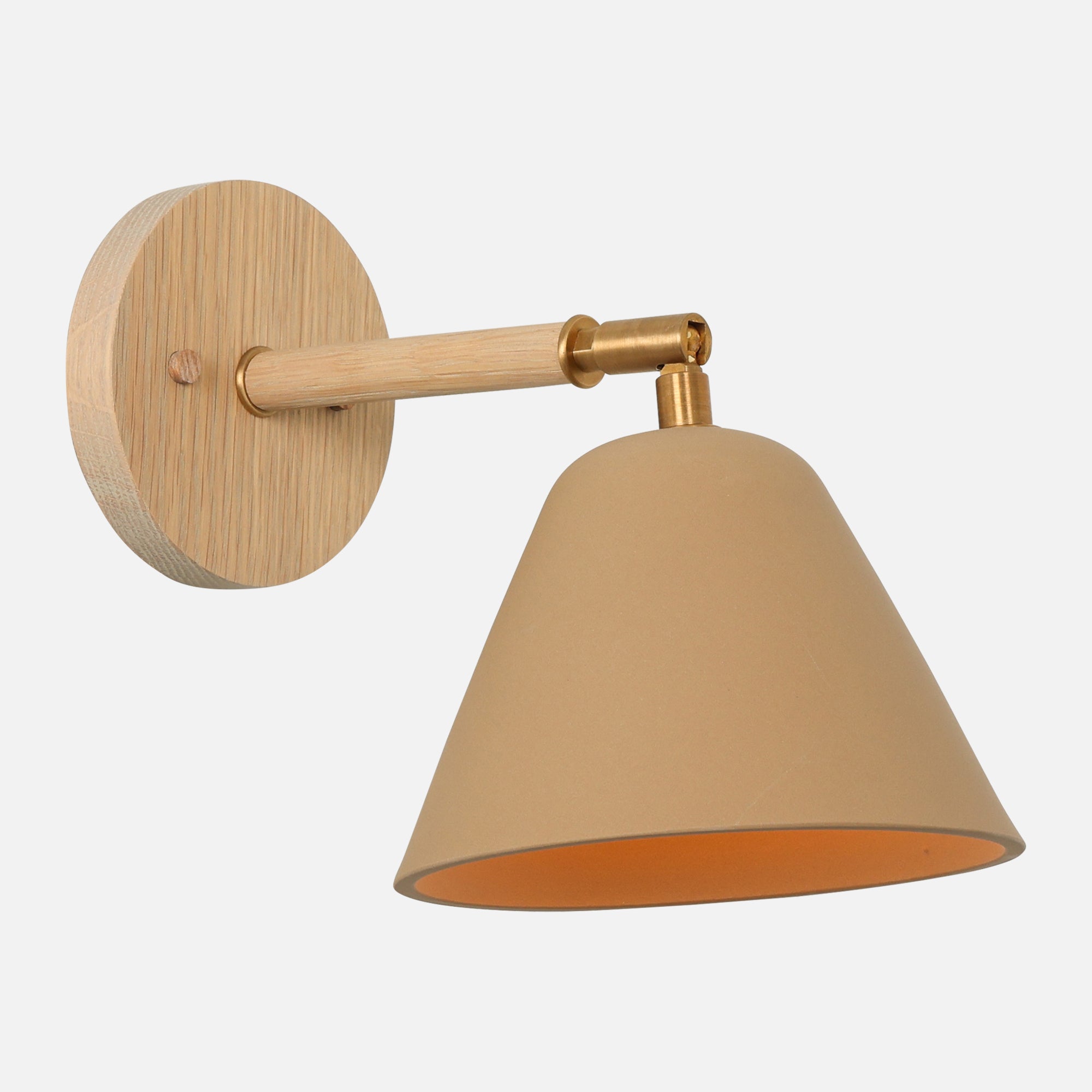 Cornsilk Oak, Antique Brass, Tan Porcelain