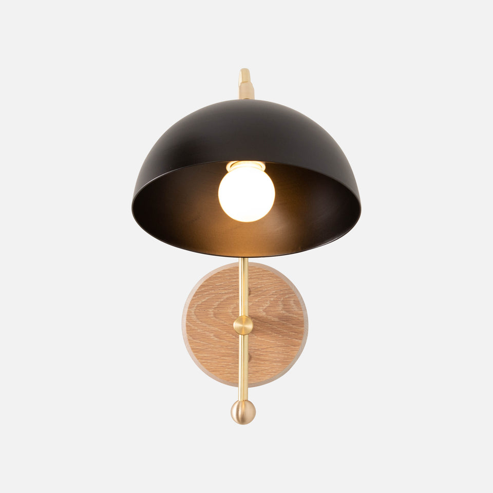 Cotton White, Classic Brass Arm, Matte Black Shade