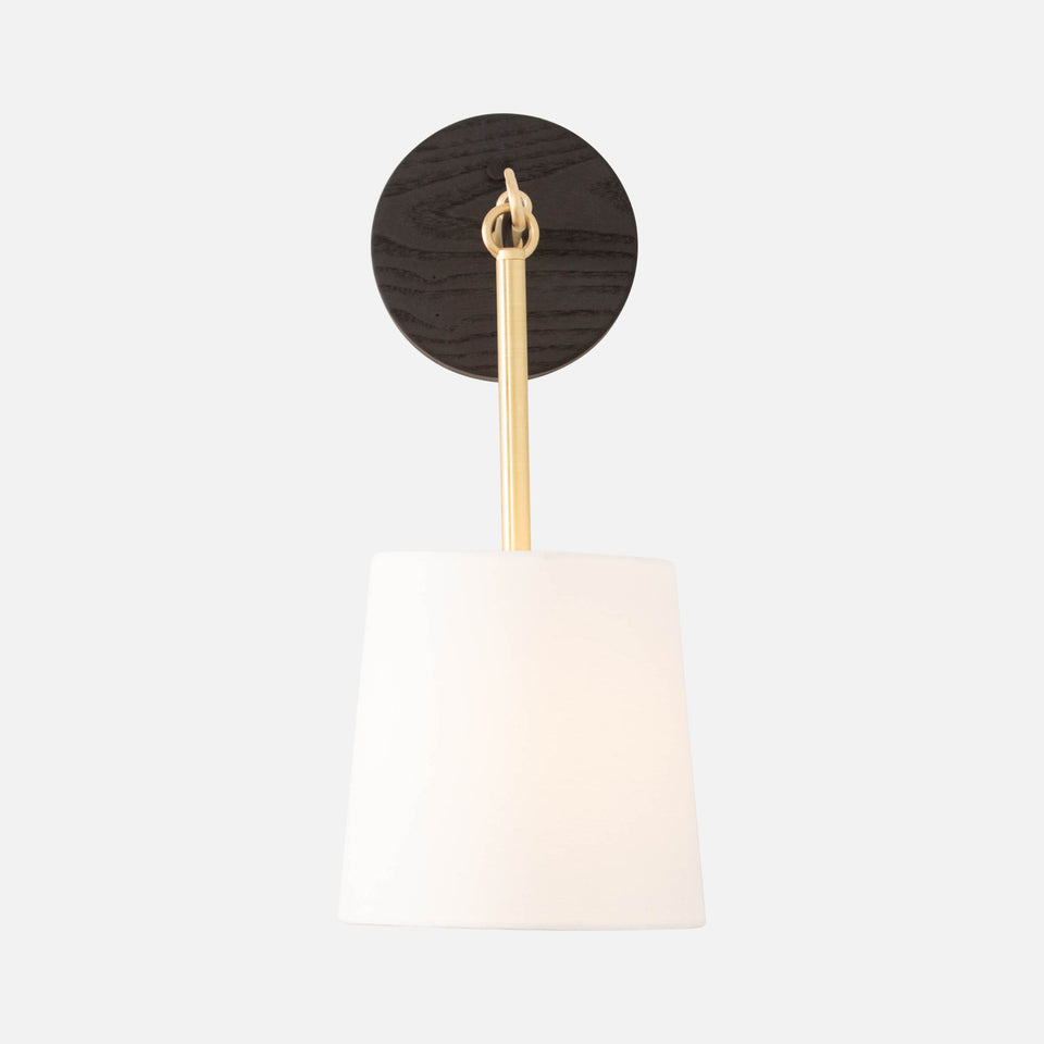 Link Sconce with Linen Shade