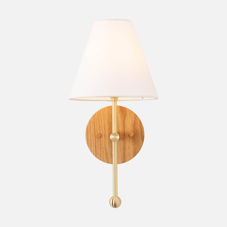 Stem Sconce with Linen Shade